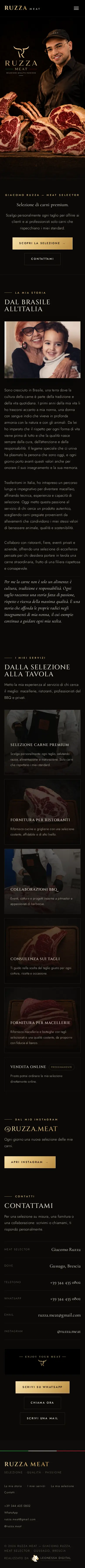 Il sito ruzzameat.com per intero, visto da telefono.